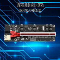 Stable Power Supply Anti-burn Chip PCI-E 1X to 16X SATA Power Riser Converter Card for Computer GPU