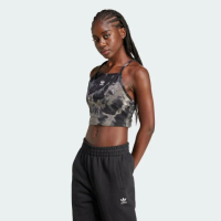【adidas 愛迪達】Tie-dyed Crop Top 女 背心 運動背心 灰 亞版(IW0837)