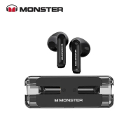 [FREE LONG BAG] Monster XKT08 Wireless Bluetooth 5.3 Headset Earphone Earbuds TWS Headphones Telepon
