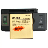 Ciszean 2680mAh EB-BG360CBC Gold Replacement Battery + LCD Charger For Samsung Galaxy Core Prime G360 G360F G3608 G3606 G3609