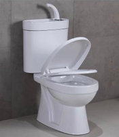 【麗室衛浴】改裝用小空間專用含龍頭 洗手馬桶加洗手功能 8004 H 雙體 兩段式沖水零件