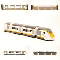 英國高鐵EURO STAR列車 鐵支路4節迴力小列車 迴力車 火車玩具 壓克力盒裝 QV039T1 TR台灣鐵道
