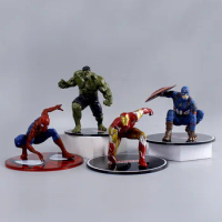 [Funny] Disney Spider-Man Iron Man Hulk Captain America Action figure PVC toys statue collection model home decoration kids gift