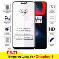 2Pcs 5D Anti-Scartch Full Cover Tempered Glass for Oneplus 6 Screen Protector for One Plus 6 Protective Film Explosion-proof 9H