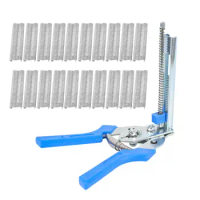 1pc Hog Ring Plier Tool and 600pcs M Clips Chicken Mesh Cage Wire Fencing Crimping Solder Joint Welding Repair Hand Tools