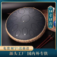 14-Inch 15-Tone Hollow Drum National Style Lotus Drum Steel Tongue Drum Percussion Musical Instrument