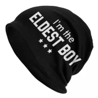 Unisex I'm The Eldest Boy Slouchy Beanies Accessories Funny Bonnet Knitting Hats Popular Warm Hats Christmas Gift Idea