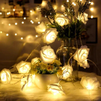 【GIFTME5】LED仿真玫瑰花燈-1000cm80顆燈泡(儀式感 浪漫 電子燈 客廳布置 生日求婚)