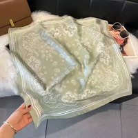 Scarf Satin 70x70 Soft Pastel / Syal Leher Pramugari Segi Empat Satin Premium Motif Batik Klasik Mod