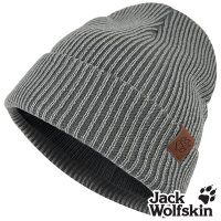 【Jack wolfskin飛狼】細直紋雙層針織保暖帽 毛帽『山石灰』