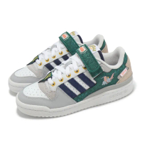 【adidas 愛迪達】x 小飛象 休閒鞋 Forum Low 男鞋 女鞋 灰 綠 聯名 皮革 魔鬼氈 愛迪達(IE5878)