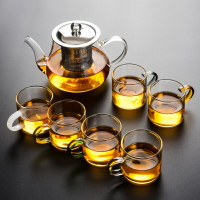 茶壺 泡茶玻璃茶具套裝 家用功夫茶具 過濾不銹鋼泡花茶壺茶杯泡茶壺【不二雜貨】