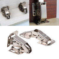 2 pcs Cabinet Hinges Cupboard Door Hydraulic Hinge Soft Close Buffer With Screws Steel Home Furniture Fittings Hardware