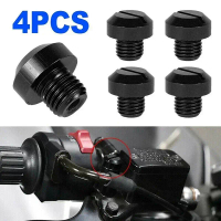 กระจกรถจักรยานยนต์ 4 ชิ้น M10 x 1.25 ปลั๊กปิดผนึกรู CNC สกรูและน็อต ด้ายมือซ้ายและขวา ฝาปิดรูกระจก เ