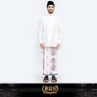 Sarung BHS Classic Super Silver Motif C49 JSN Putih Merah