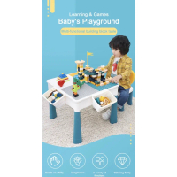 ￼ 🔥 Multi Function Children Building Blocks Table |   Learning Playing Study Drawing Sensory Compati