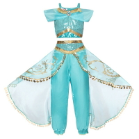 女童阿拉丁神燈cos服裝兒童茉莉公主服 肚皮舞六一表演出服兩件套