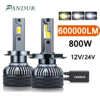 PANDUK H7 H4 Led 600000LM 800W Double Copper Tube Light For Car H1 H11 6000K 12V Car 24V Truck 9005 HB4 9006 Led Headlight Bulb