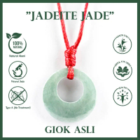 Batu Giok Type A Asli Natural Jadeite Jade Kalung Liontin Pria Wanita