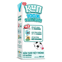 Thùng 48 hộp Kun 100% Sữa Tươi 180ml Có Đường Chua freshmilk suatuo i chobe sua tuoi