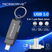 2 in 1 OTG USB 3.0 Flash Drive Pen Drive For iPhone 11/12 64GB 128GB 256GB 512GB USB Flash 3.0 Memoria Stick Compatible Apple PC