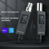 UHF Wireless Microphone Converter Transmitter Receiver for Dynamic Microphone Guitar Receiver Wireless Adapter