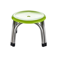 เก้าอี้สเตนเลสกลม ที่นั่ง PP (S) รุ่น SPP-22CM-G สีเขียว