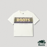 Roots 女裝- 山林漫步系列 漸層裂紋LOGO短袖T恤-椰奶色