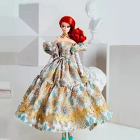 Fashion Printed Princess Dress Long Skirts Girl Doll Clothes for Dolls 30cm Babi Blythe Poppy Parker Doll Accessories Toys