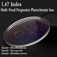 Photochromic Progressive Multi-focal Reading Glasses 1.56 1.61 and 1.67 index See Far and Near Colored Lenses Prescription 2pcs