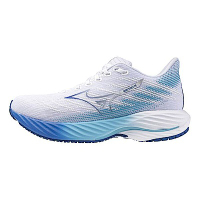 Mizuno Wave Rider 28 Sw [J1GD240621] 女 慢跑鞋 運動 超寬楦 支撐 緩衝 灰 藍