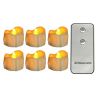 3/6/12 Pieces Remote Control Flameless Small LED Candles With Tear Drop Surface,Mini Battery Operated Tea Lights For Christmas