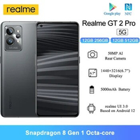 Realme GT2 Pro 5G NFC Smartphones Android 6.7" WQHD+ Snapdragon 8 Octa Core 65W 5000mAh Battery 50MP Mobile Phone