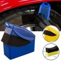 Car Wheel Polishing Waxing Sponge Brush With Cover ABS Washing Cleaning Tire Contour Dressing Applicator Pads Detail Accessories