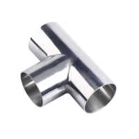 1-1/4" Stainless Steel 304 Welding OD 32mm Sanitary Tee 3 Way Pipe Fitting