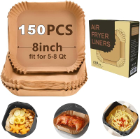 air fryer paper liners 150pcs airfryer liners parchment papers square 8inch Non-stick sheets air fr