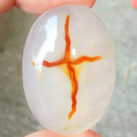 Natural Batu Akik Anggur Tapak Jalak Motif Salib Jumbo Antik