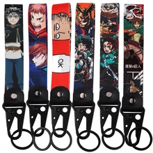 Anime Jujutsu Kaisen Lanyard Strap Keychain Cartoon Figure Gojo Satoru Yuji  Itadori Streamer Bag Pendant Key