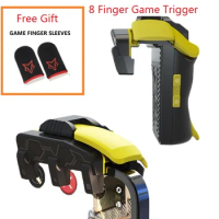 Sarafox 8 Finger Mobile Gaming Controller for Pubg Capacitor Handle Joystick Mobile Gamepad Control Trigger Game BT Handjoy M03