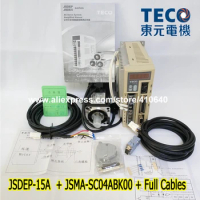 Free Shipping TECO 400W Servo Motor JSMA-SC04ABK00 And Drive JSDEP-15A JSDEP-15A-BD with Cable
