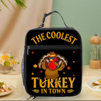 Cartoon Turkey Picnic Lunch Box Portable Insulated Thermal Cooler Lunch Bag For Kids