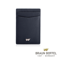 【BRAUN BUFFEL 德國小金牛】台灣總代理 HOMME-M系列直式卡夾-深藍色/BF306-409-MAR