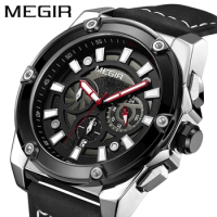 MEGIR Watch For Men Luxury Brand Luminous Chronograph Waterproof Sport Quartz Wristwatch часы casio мужские Relogio Masculino