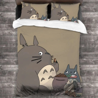 ชุดเครื่องนอน 3 IN 1, My Neighbor Totoro, ชุดปลอกผ้านวม, ชุดผ้านวม 3 ชิ้น, พร้อมปลอกหมอน 2 ใบ, [ในสต