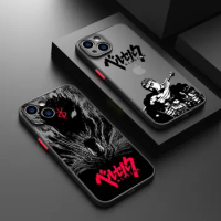 Berserk Anime For iPhone 15 14 13 12 11 Pro Max XS Max X XR 7 8 Plus 6S 5S Frosted Translucent Funda Phone Case