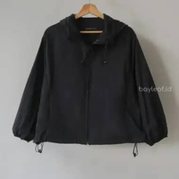 Bayleaf.id Owen Jacket Basic Polos / Jaket Parasut Olahraga Wanita XL BLACK
