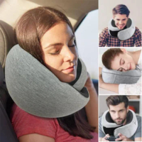 Travel Neck Pillow Car Neck Memory Foam Pillow U-Shaped Portable Auto Headrest Pillow Adjustable Traveling Sleeping Neck Pillow