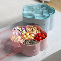 簡約糖果盒干果盤 創意花形透明婚慶喜糖盒零食瓜子塑料收納盒子