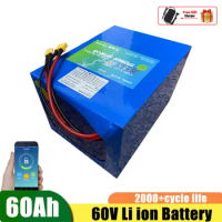 60V 60Ah Lithium Ion Bateria BMS for 6000W 3500W Electric Quadricycle Tricycle Scooter Motorcycle Vehicle Ebike +10A Charger