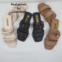 Sendal Flat Wanita WAAFASHION Bahan Sintetis Kain Kanvas Trendy - Cewek pansus korean style